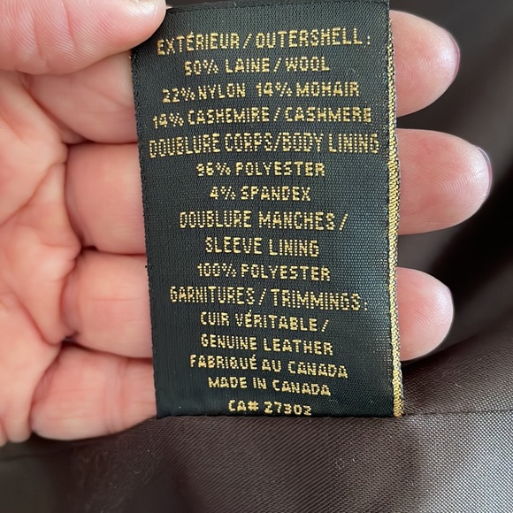 Mackage wool coat with leather belt - Picture 7 of 8